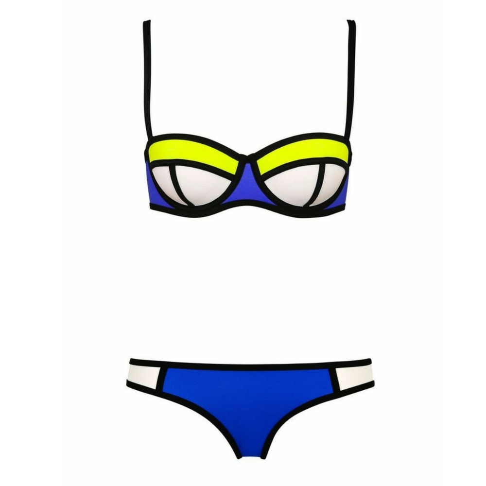 Triangl Swimsuit Colorblock Set - Blue / Green